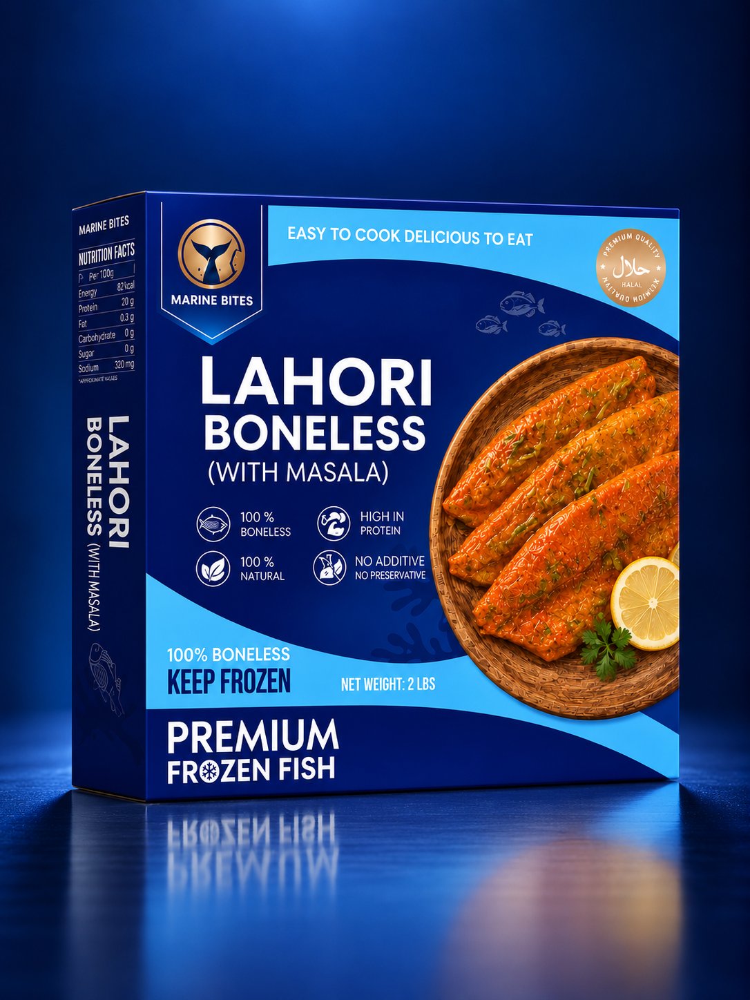 Marine Bites Lahori Boneless masala fish ready-to-cook seafood